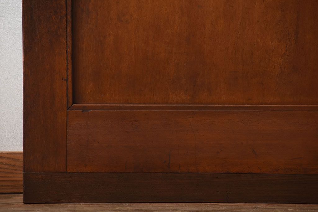 アンティーク　ダイヤガラス入り!古い木製の自由蝶番ドア