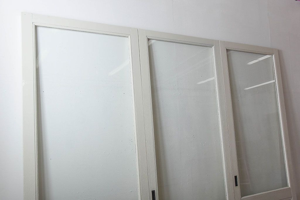 アンティーク　店舗にぴったり!背の高いペイント引き戸3枚セット