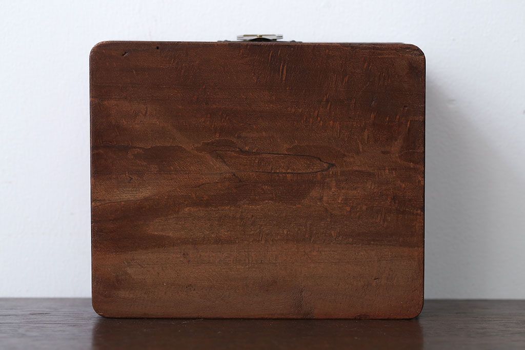 アンティーク雑貨　アンティーク　古い木製の小さな小物入れ(小箱・印鑑ケース)