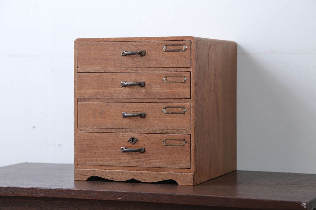 アンティーク家具　和製アンティーク　ネームプレート!古い木製の小引き出し