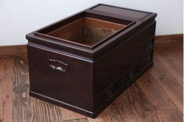 アンティーク雑貨　古民具・骨董　高級品!古い唐木材の意匠の素晴らしいアンティーク長火鉢