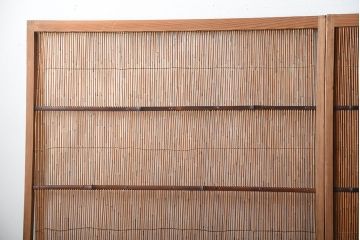 古民具・骨董　和製アンティークの趣のある簾戸(簀戸、葦戸)4枚セット(1)