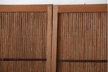 古民具・骨董　和製アンティークの趣のある簾戸(簀戸、葦戸)4枚セット(1)