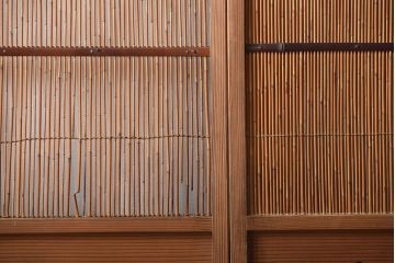 古民具・骨董　和製アンティークの趣のある簾戸(簀戸、葦戸)4枚セット(1)