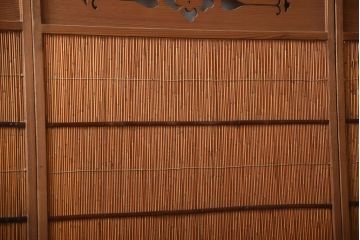 古民具・骨董　和製アンティークの趣のある簾戸(簀戸、葦戸)4枚セット(1)