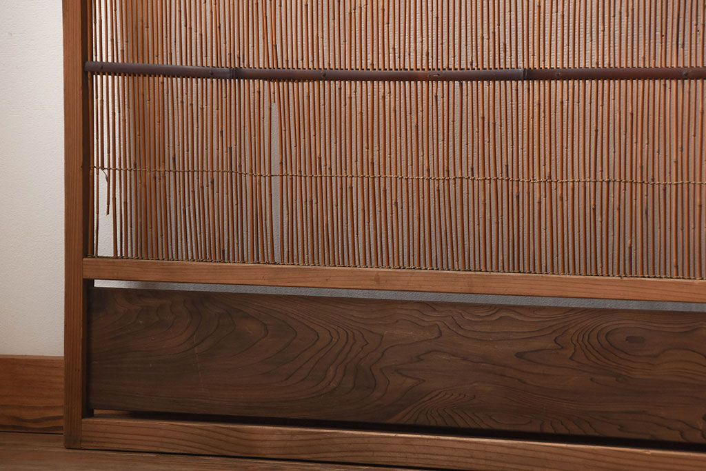 古民具・骨董　和製アンティークの趣のある簾戸(簀戸、葦戸)4枚セット(1)
