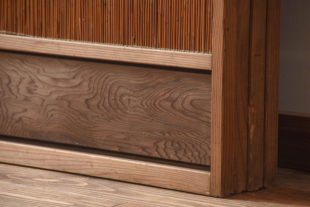 古民具・骨董　和製アンティークの趣のある簾戸(簀戸、葦戸)4枚セット(1)