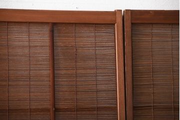 古民具・骨董　和製アンティークの趣のある簾戸(簀戸、葦戸)4枚セット(2)