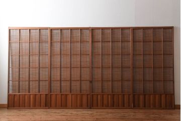 古民具・骨董　和製アンティークの趣のある簾戸(簀戸、葦戸)4枚セット(2)