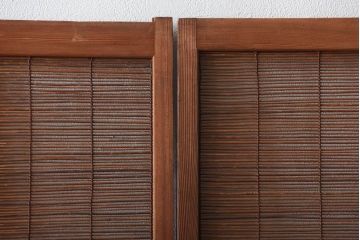 古民具・骨董　和製アンティークの趣のある簾戸(簀戸、葦戸)4枚セット(3)