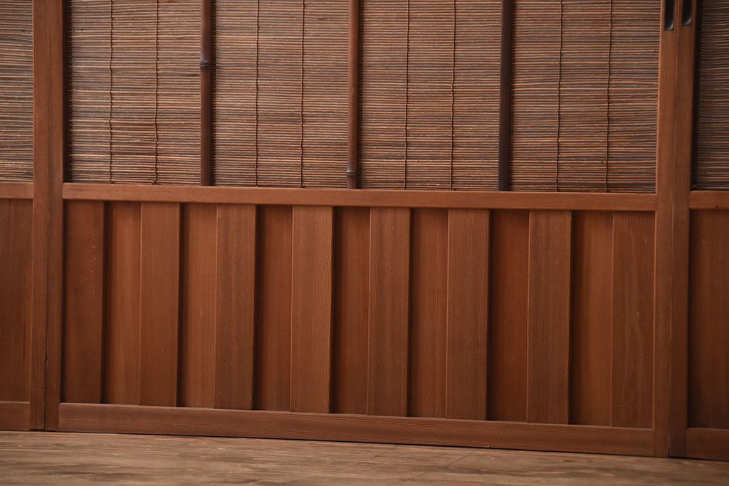 古民具・骨董　和製アンティークの趣のある簾戸(簀戸、葦戸)4枚セット(3)