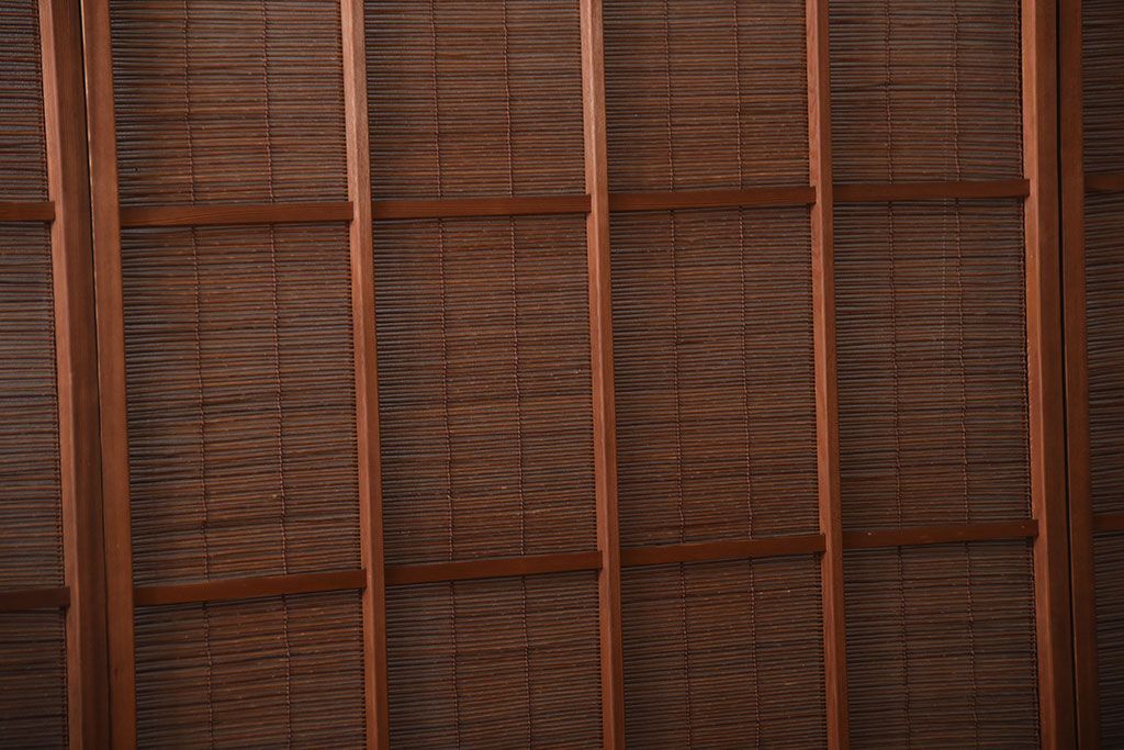 古民具・骨董　和製アンティークの趣のある簾戸(簀戸、葦戸)4枚セット(3)