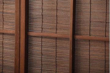 古民具・骨董　和製アンティークの趣のある簾戸(簀戸、葦戸)4枚セット(3)