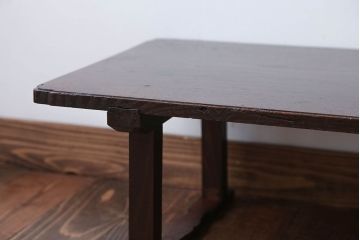 アンティーク家具　和製アンティーク　天板栗材一枚板!古い木製のシンプルな座卓