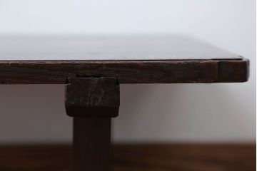 アンティーク家具　和製アンティーク　天板栗材一枚板!古い木製のシンプルな座卓