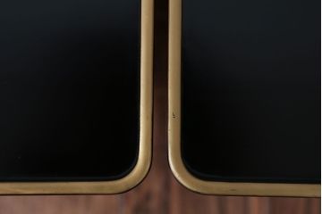 アンティーク雑貨　古民具・骨董　大正〜昭和初期・木製折り畳み膳2客(黒漆)