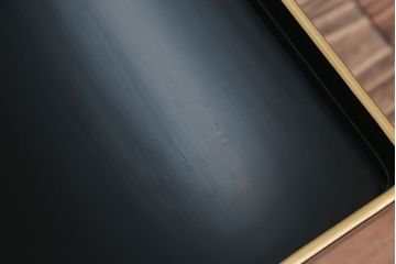 アンティーク雑貨　古民具・骨董　大正〜昭和初期・木製折り畳み膳2客(黒漆)