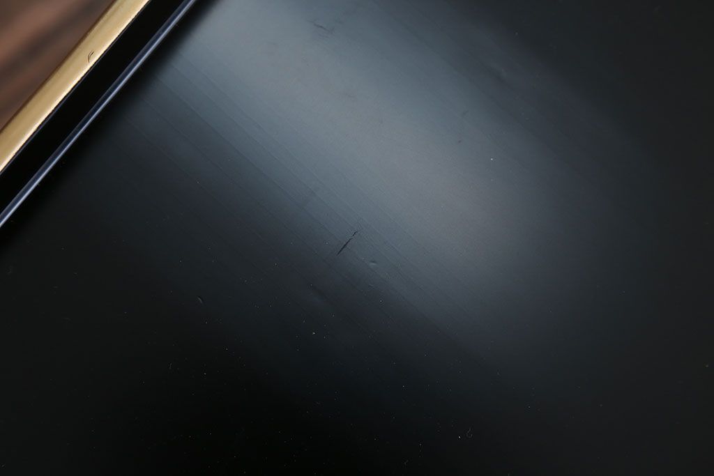 アンティーク雑貨　古民具・骨董　大正〜昭和初期・木製折り畳み膳2客(黒漆)