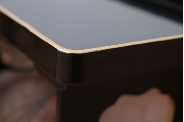 アンティーク雑貨　古民具・骨董　大正〜昭和初期・木製折り畳み膳2客(黒漆)