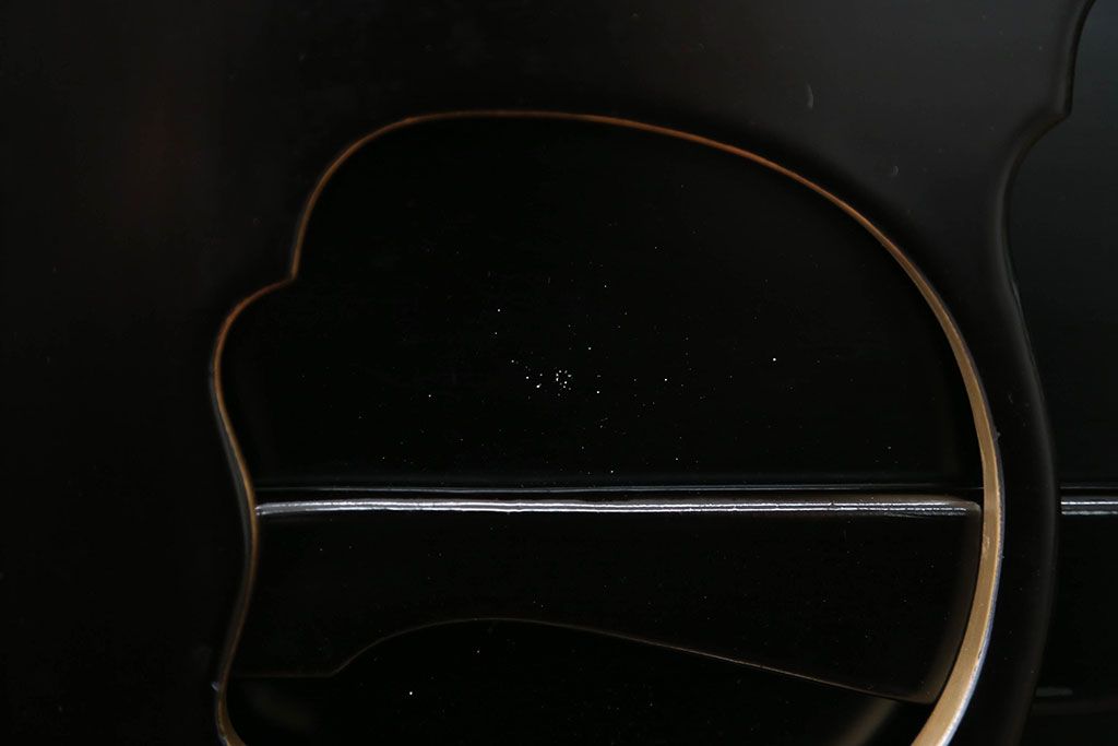 アンティーク雑貨　古民具・骨董　大正〜昭和初期・木製折り畳み膳2客(黒漆)