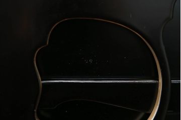 アンティーク雑貨　古民具・骨董　大正〜昭和初期・木製折り畳み膳2客(黒漆)