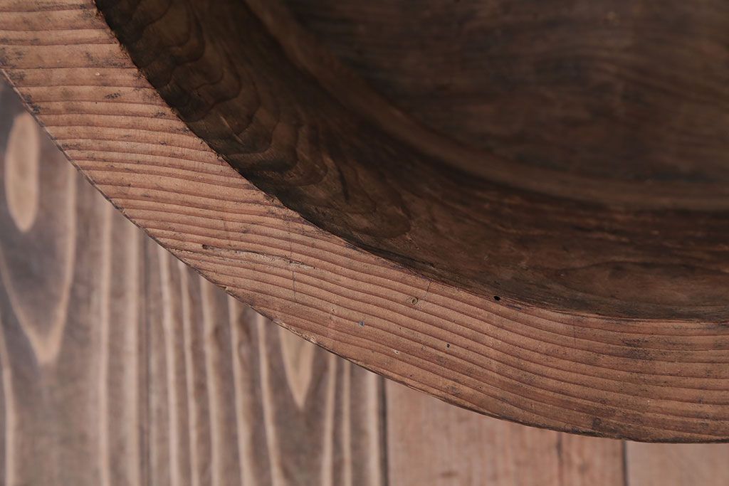 アンティーク雑貨　古民具・骨董　とても大きな古い木製のくりぬき木鉢