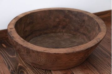 アンティーク雑貨　古民具・骨董　とても大きな古い木製のくりぬき木鉢