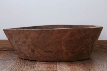 アンティーク雑貨　古民具・骨董　とても大きな古い木製のくりぬき木鉢