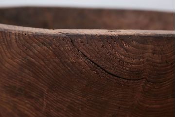 アンティーク雑貨　古民具・骨董　とても大きな古い木製のくりぬき木鉢