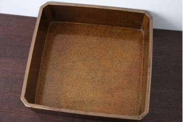 アンティーク雑貨　古民具・骨董　古い蒔絵梨地菓子箱(孔雀の図)