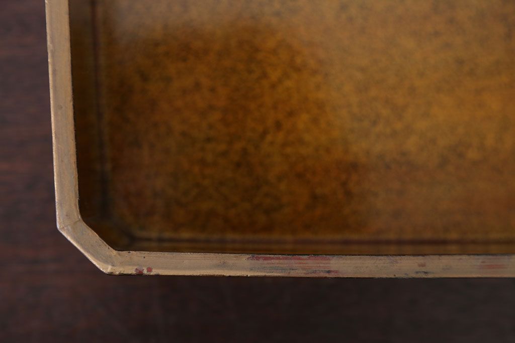 アンティーク雑貨　古民具・骨董　古い蒔絵梨地菓子箱(孔雀の図)