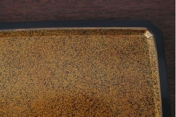 アンティーク雑貨　古民具・骨董　古い蒔絵梨地菓子箱(孔雀の図)