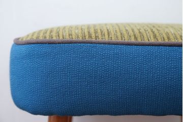ヴィンテージ家具　イギリスビンテージ　おしゃれなパッチワークスツール(フットスツール・オットマン)