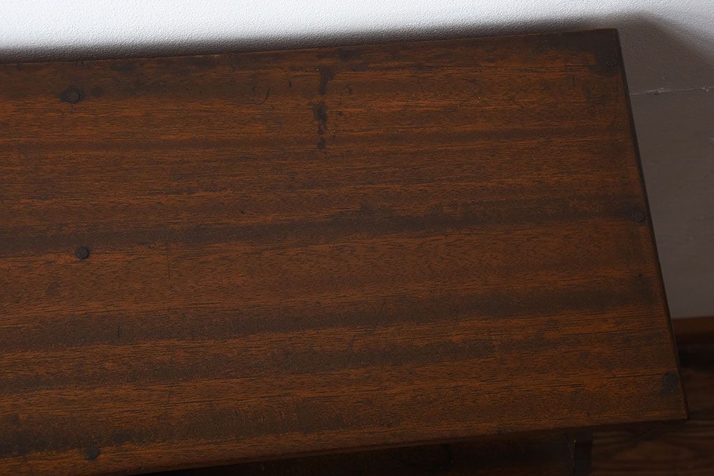 アンティーク家具　和製アンティーク　古い木製の小ぶりな変わり型本箱