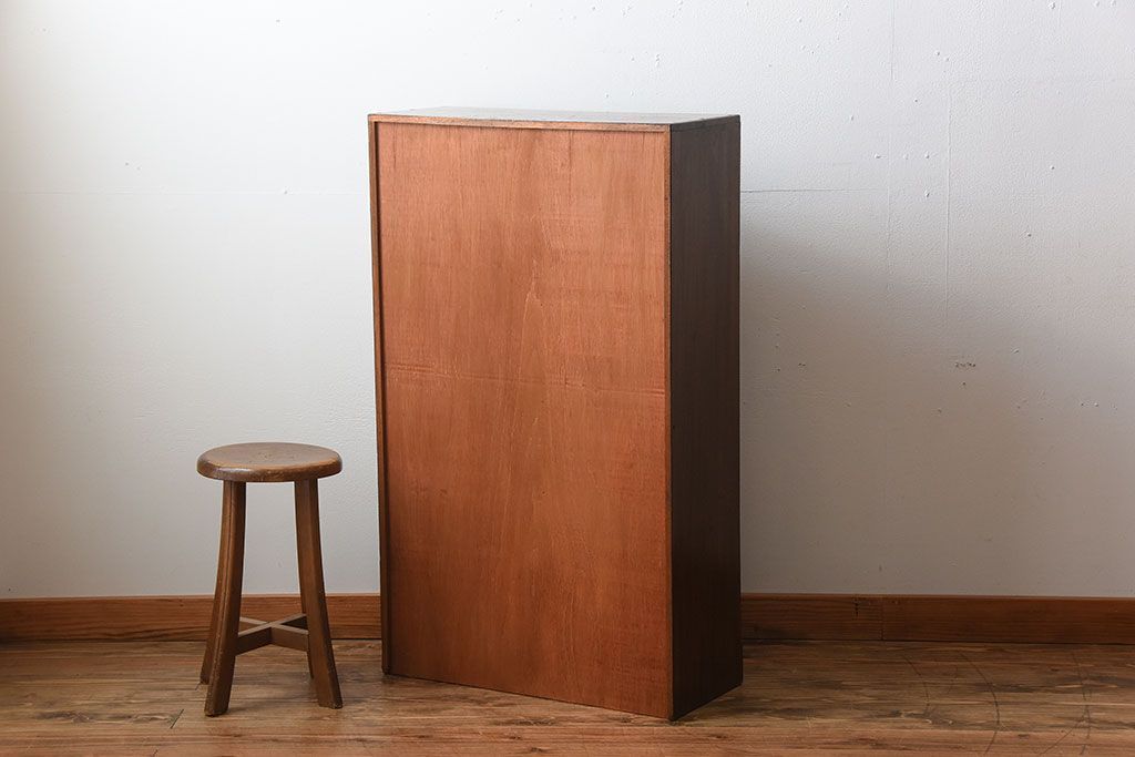 アンティーク家具　和製アンティーク　古い木製の小ぶりな変わり型本箱