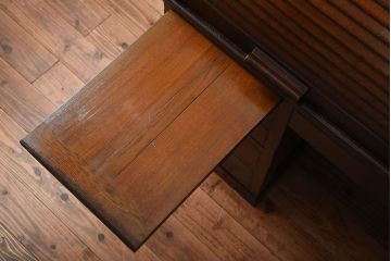 アンティーク家具　アンティーク　古いナラ材のロールトップデスク