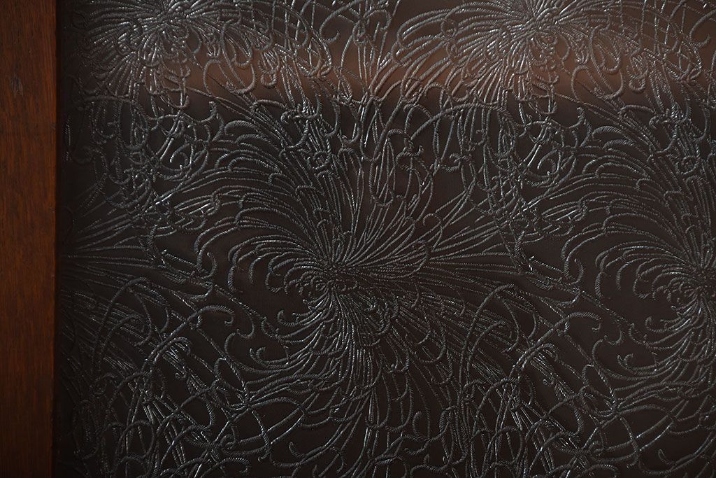 アンティーク家具　大正ロマン　おしゃれなデザインガラス入り!古いナラ材の大ぶりな高級本箱