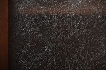 アンティーク家具　大正ロマン　おしゃれなデザインガラス入り!古いナラ材の大ぶりな高級本箱