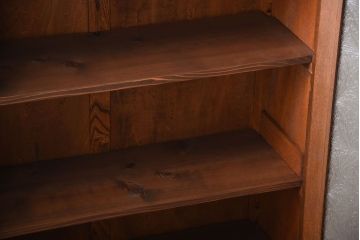 アンティーク家具　大正ロマン　おしゃれなデザインガラス入り!古いナラ材の大ぶりな高級本箱