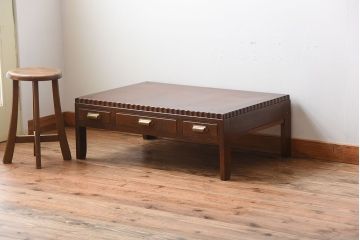 レトロ家具　アンティーク　古いナラ材のレトロでかわいい文机