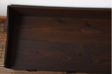 アンティーク家具　和製アンティーク　古い木製の飾り台付きチェスト(小引き出し・机)