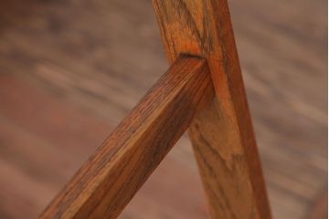 アンティーク雑貨　昭和レトロ　古いナラ材のアンティークウッドステップラダー(はしご・梯子・脚立)