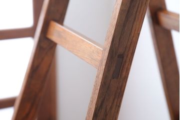 アンティーク雑貨　昭和レトロ　古いナラ材のアンティークウッドステップラダー(はしご・梯子・脚立)