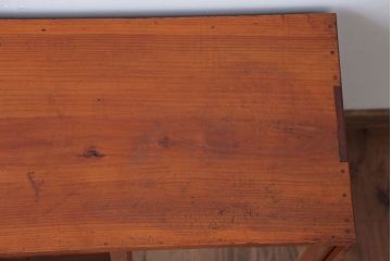 レトロ家具　昭和レトロ　気泡ガラス入り!小振りなアンティーク戸棚(キャビネット・収納棚)