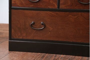 アンティーク家具　アンティーク　飾り棚付き!前面桑材の上品な収納棚