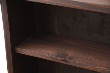 アンティーク家具　和製アンティーク　古い無垢材とブリキ板の壁掛けマス目収納棚(1)