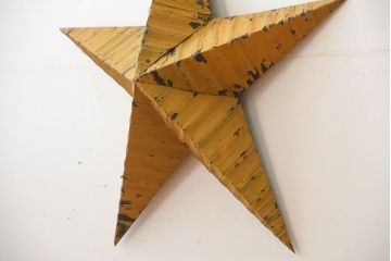 アンティーク雑貨　アメリカビンテージ　古いアイアン製のとても大きな壁掛け星形ブリキオーナメント(1)