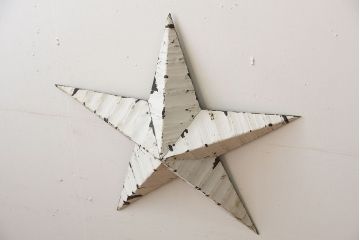 アンティーク雑貨　アメリカビンテージ　古いアイアン製の大きな壁掛け星形ブリキオーナメント(1)