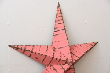 アンティーク雑貨　アメリカビンテージ　古いアイアン製の大きな壁掛け星形ブリキオーナメント(2)