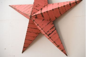 アンティーク雑貨　アメリカビンテージ　古いアイアン製の大きな壁掛け星形ブリキオーナメント(2)